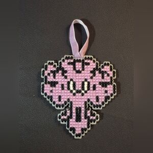 Handmade Cross Stitch Ornament, Haunted Mansion Wall Plastic Mesh/Velvet Ribbon